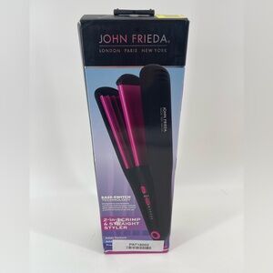 John Frieda London Paris New York 2 in 1 Crimp & Straight Styler Pink Black